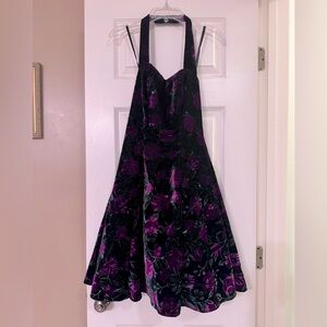 Super fun skater velvet dress halter neck size 5/6